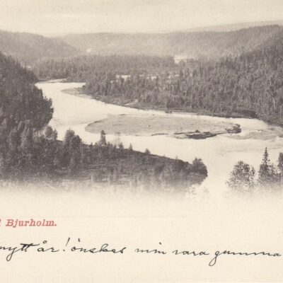 Öre Elf vid Bjurholm Oscar E. Kulls Grafiska Anst., Malmö. 444Postat 1/1 1904Ägare: Åke Runnman9x14