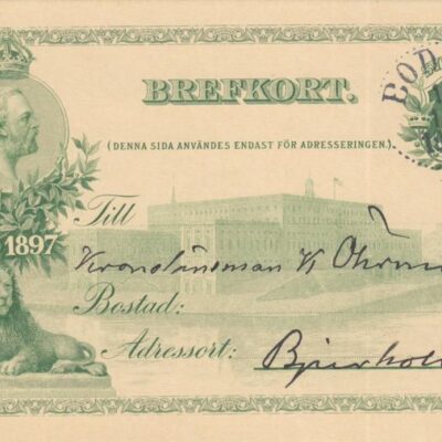 Brefkort Poststämplat BODEN 1905-10-01Ägare: Åke Runnman9x14
