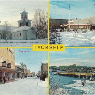 Lycksele, Lappland, Sweden
Copyright: Grönlunds Foto, Skansholm
Poststämplat 16/4 1987
Ägare: Åke Runnman
10x15