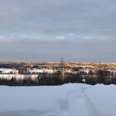 2021-02-08 En vacker morgonbild över Västra Örträsk  Foto: Åke Runnman